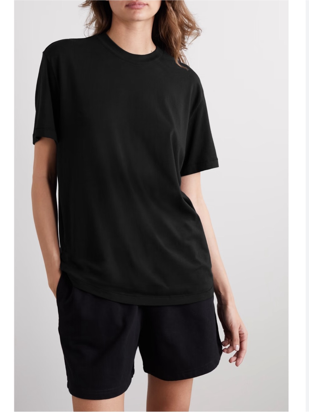 Skims Boyfriend stretch-modal and cotton-blend jersey T-shirt - Onyx M